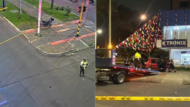 Grave accidente de tránsito en el norte de Bogotá: vehículo casi colisiona contra local comercial