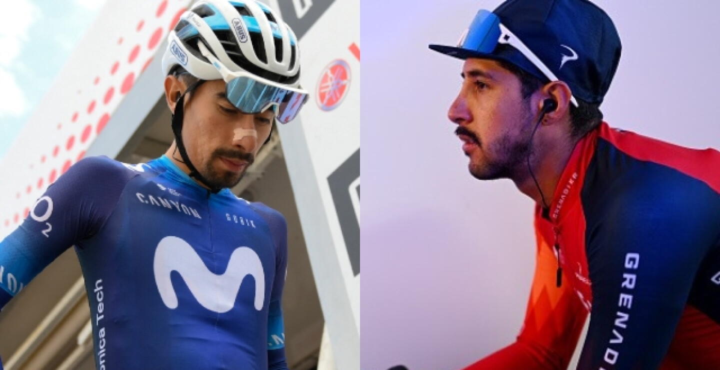 Iván Ramiro Sosa y Brandon Rivera, ciclistas colombianos.