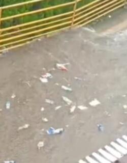 Taponamiento de alcantarillas en San Vicente de Chucurí Santander