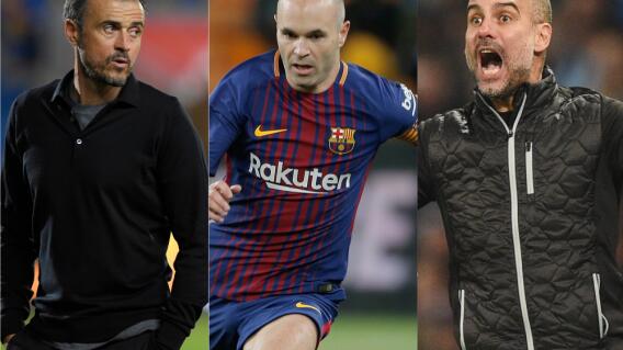 352787_BLU Radio. Luis Enrique, Andrés Iniesta y Pep Guardiola / Fotos: AFP 352787_BLU Radio. Luis Enrique, Andrés Iniesta y Pep Guardiola / Fotos: AFP