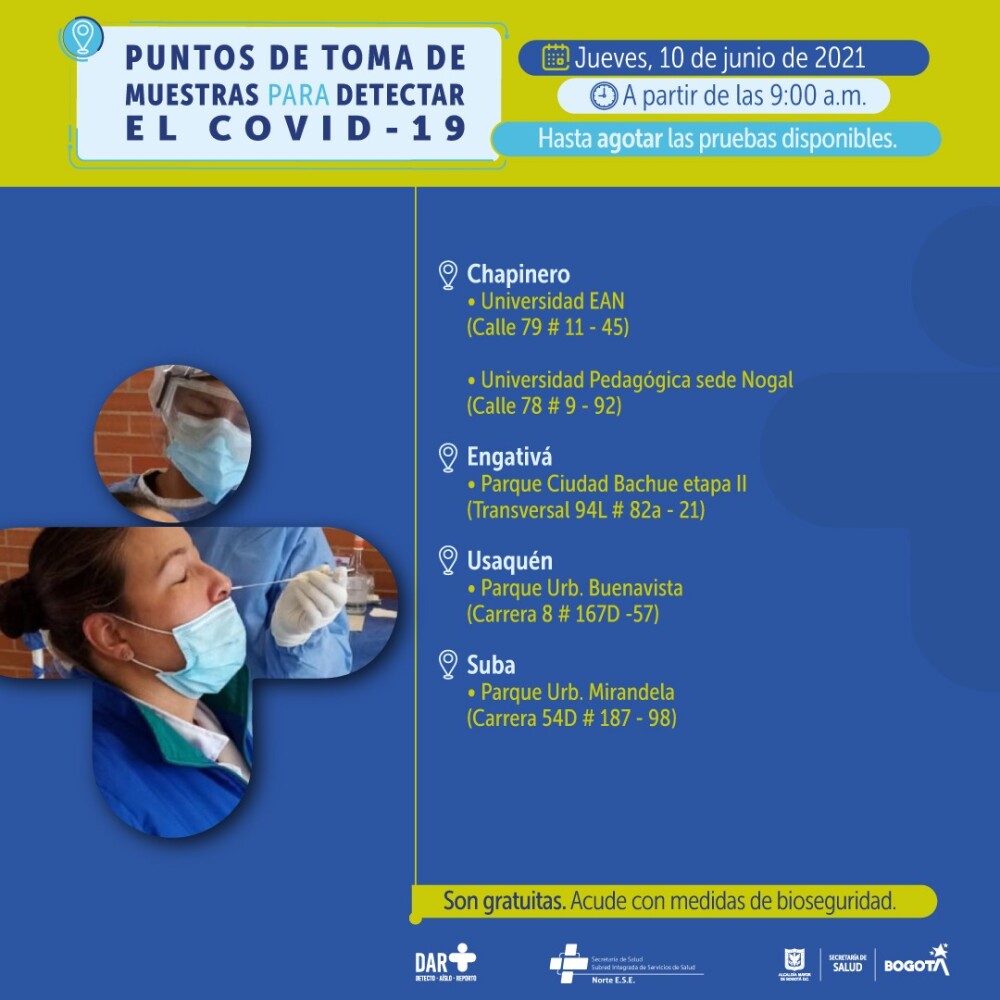 Prueba PCR en Chapinero, 10 de junio