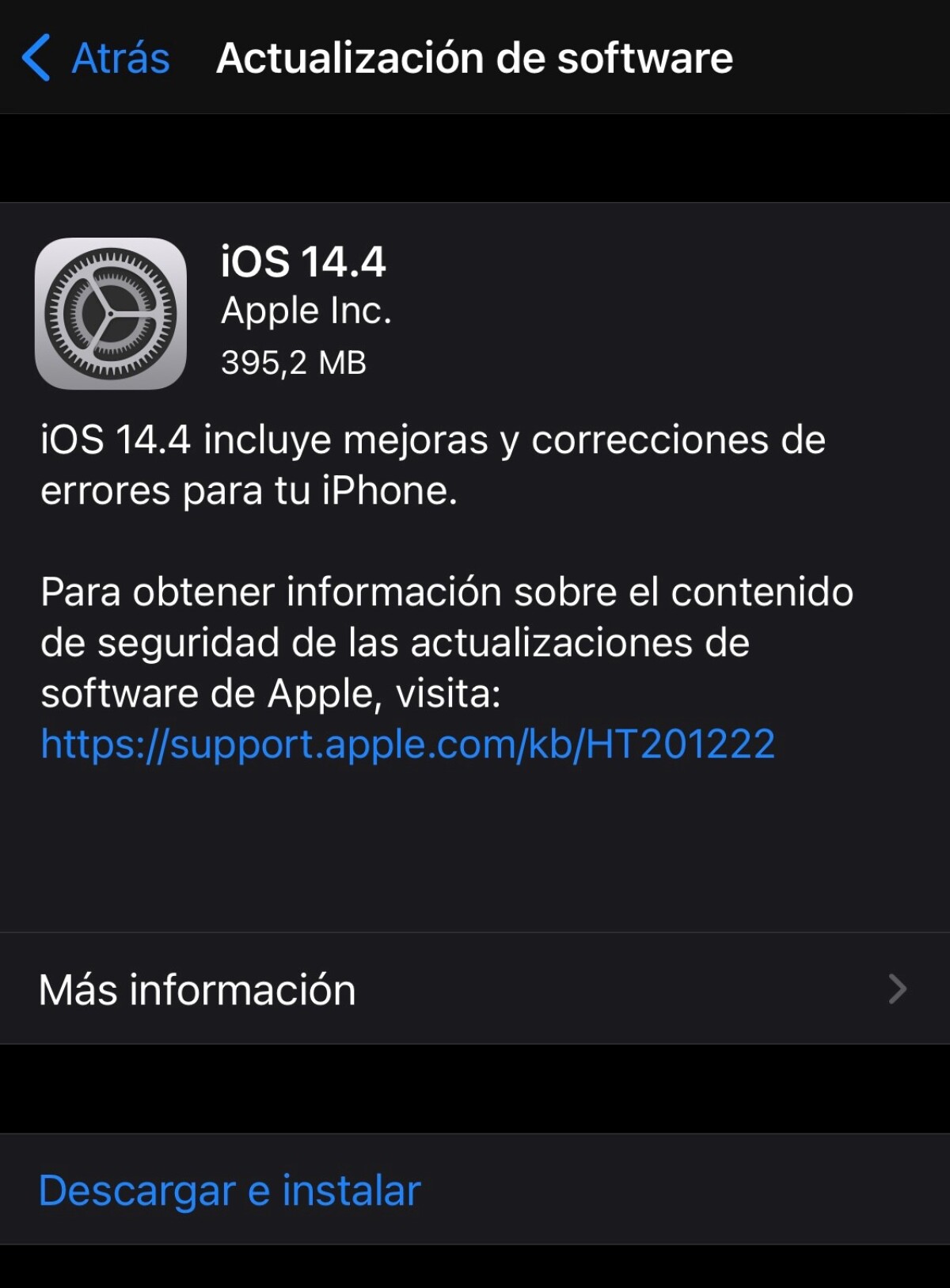 Actualización iOS 14.4