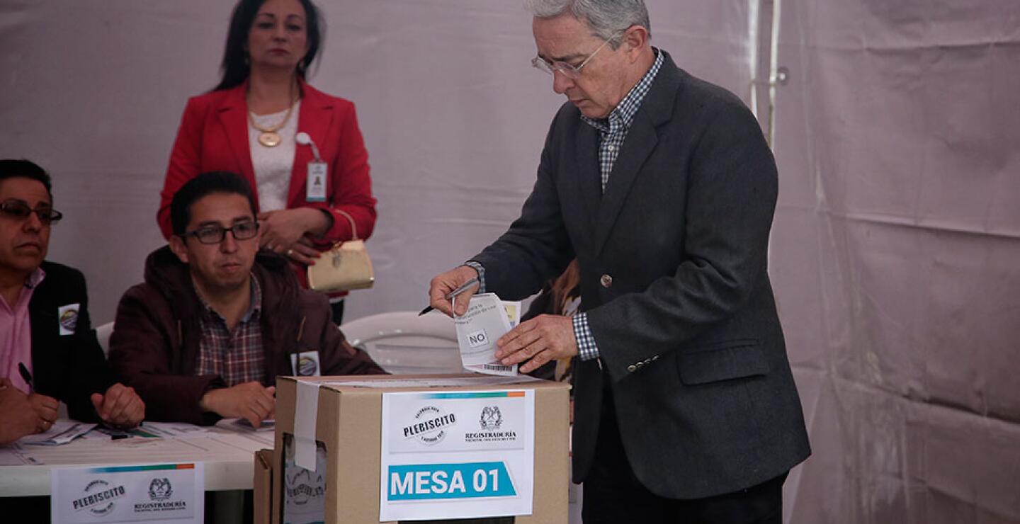 Álvaro Uribe, promotor del no.