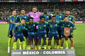 La formación de la Selección Colombia en el duelo preparatorio contra México. 