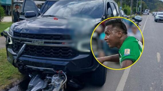Jugador de Atlético Nacional atropelló a un motociclista y lo dejó grave Jugador de Atlético Nacional atropelló a un motociclista y lo dejó grave