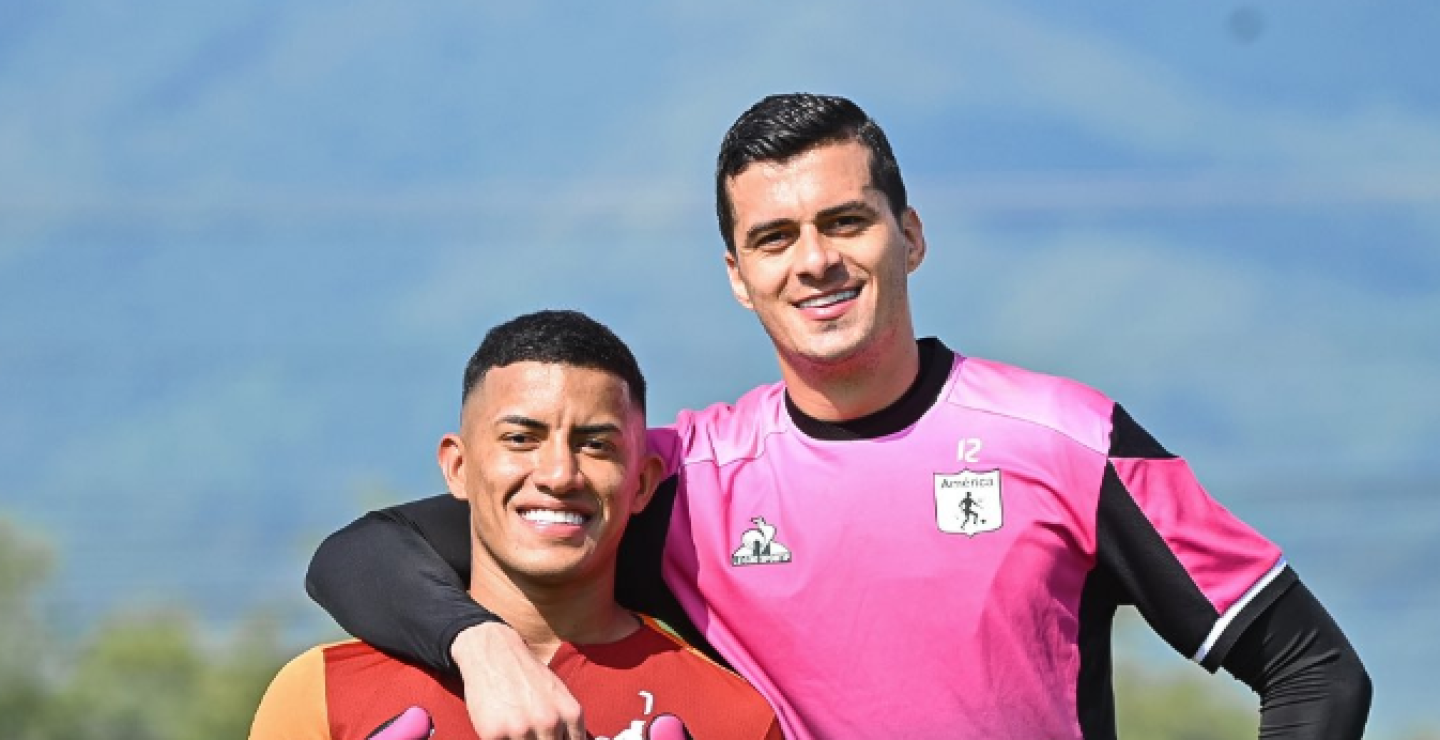 Cristian Barrios y Jorge Soto, jugadores del América de Cali.
