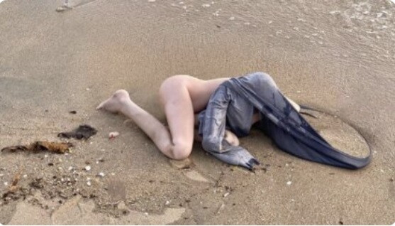 muñeca erótica en la playa