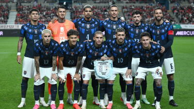 La formación titular de la Selección Uruguay frente a Corea del Sur en duelo de preparación. 
