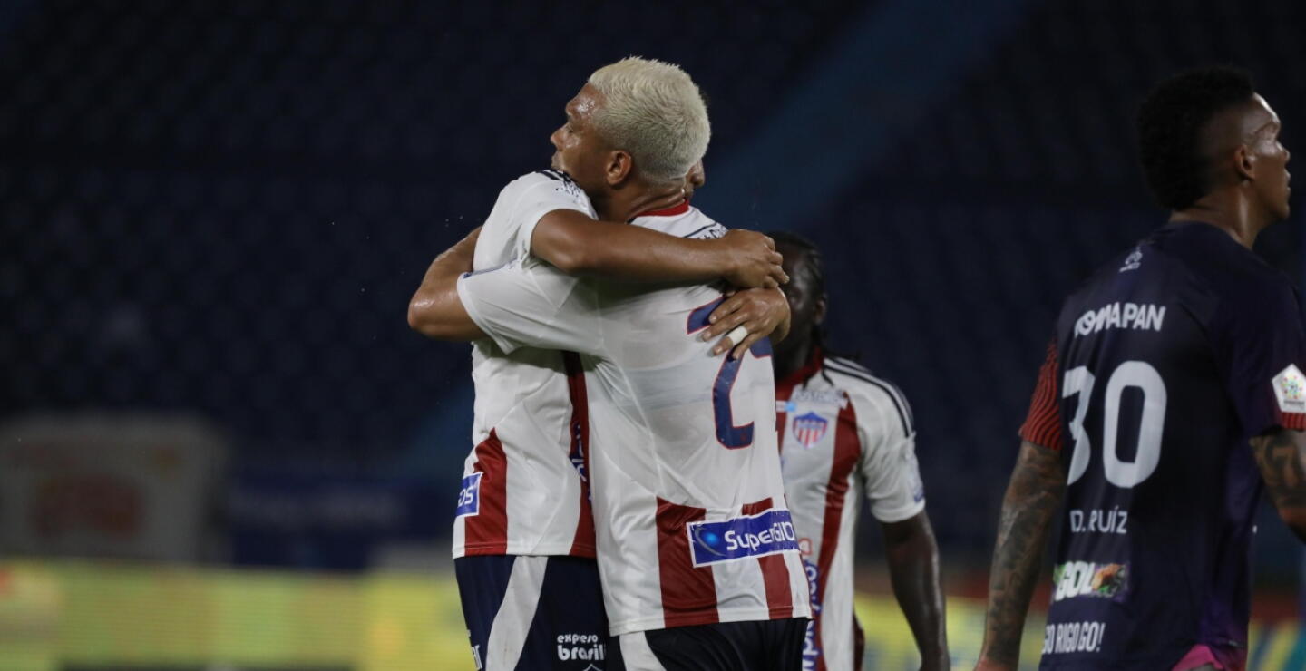 Junior de Barranquilla y un festejo de gol contra Fortaleza por la jornada 19 de la Liga BetPlay I-2025.