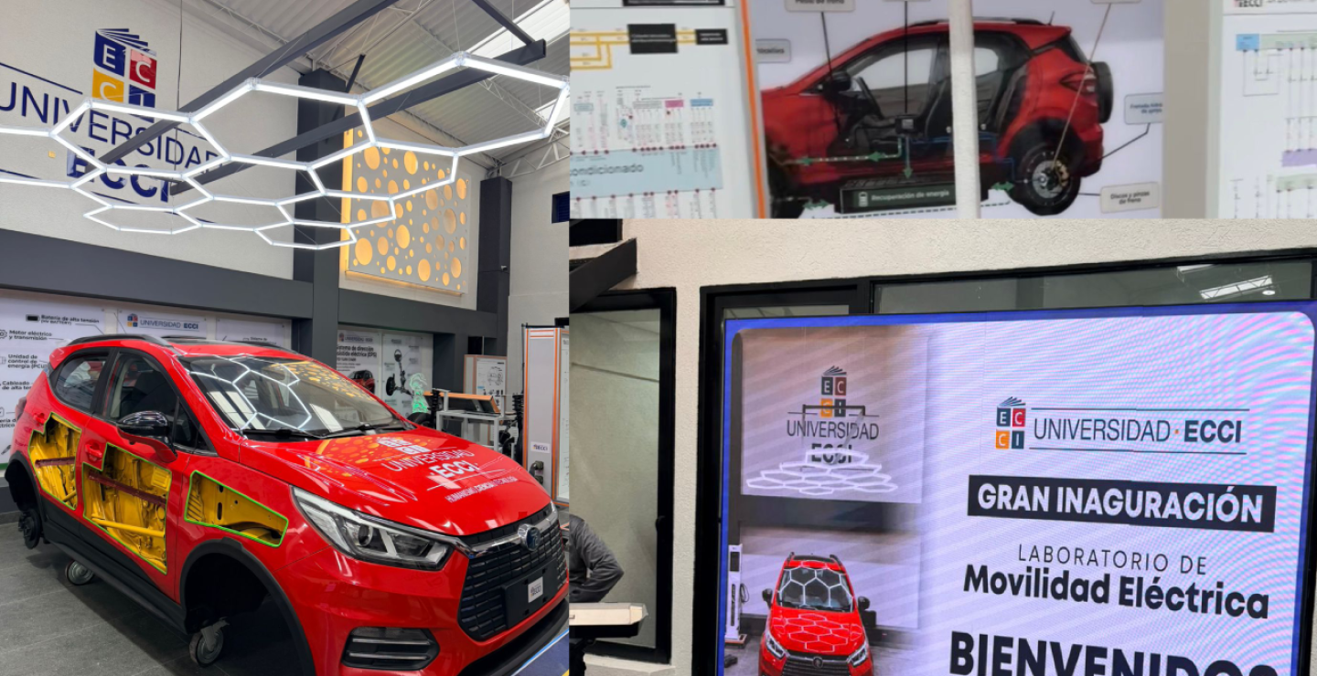 La Universidad ECCI inauguró un laboratorio especializado en vehículos eléctricos, híbridos, baterías, alto voltaje y diagnóstico.