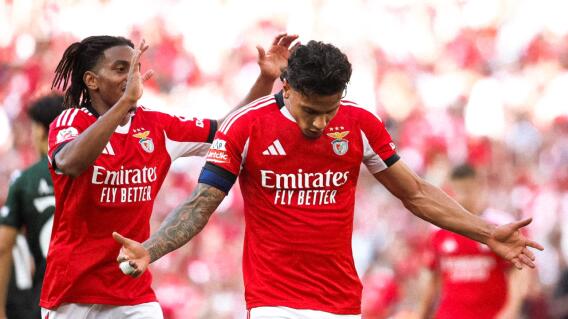 Richard Ríos en uno de los partidos con Benfica en la Liga de Portugal. 