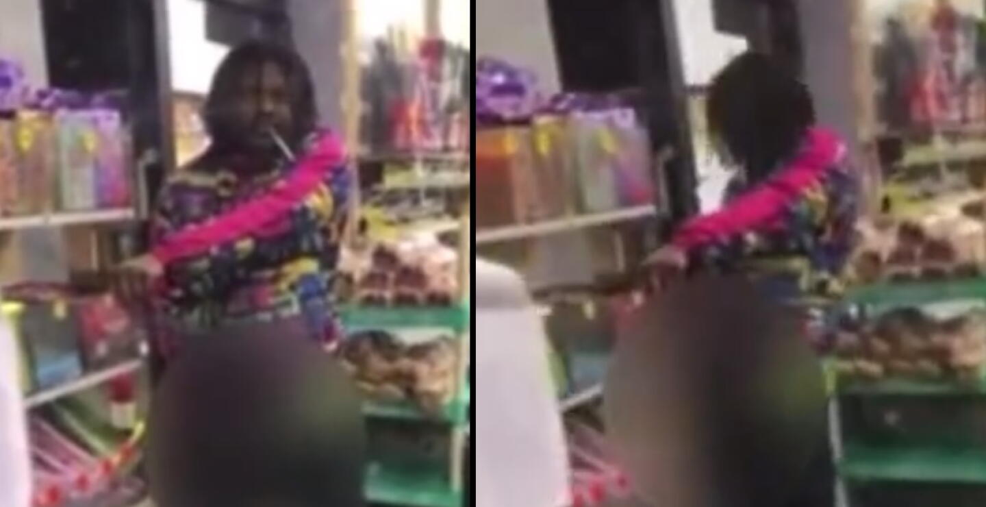 Hombre orinó en un estante de productos 