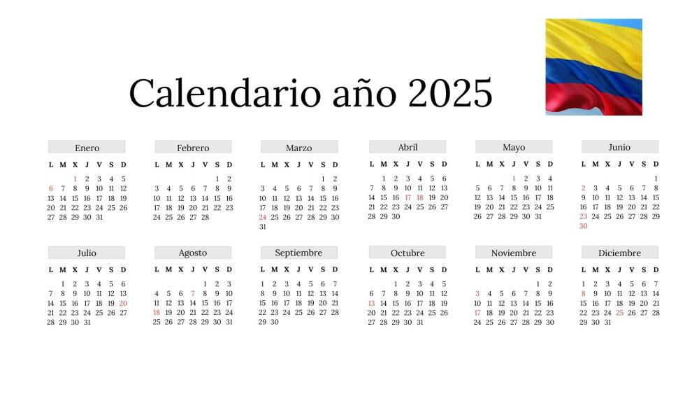 Calendario 2025 Colombia: estos son los días festivos del año