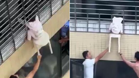 Niña de 3 años quedó colgando de una ventana en un piso 12 en China: así fue el rescate