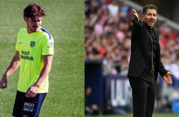 Julián Álvarez y Diego Simeone en Atlético de Madrid. 