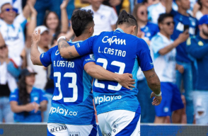 Beckham Castro y Leonardo castro celebran un gol con Millonarios en la Liga BetPlay II-2025 Beckham Castro y Leonardo castro celebran un gol con Millonarios en la Liga BetPlay II-2025