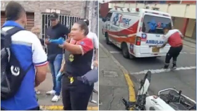 Pelea entre conductores de tres ambulancias por un herido que tuvo que aguardar en el asfalto Pelea entre conductores de tres ambulancias por un herido que tuvo que aguardar en el asfalto