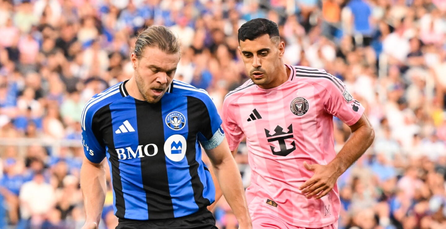 Germán Berterame en acción de juego con Inter Miami frente al Montréal, en juego de la MLS. 