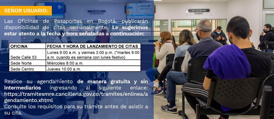 Citas pasaporte Bogotá