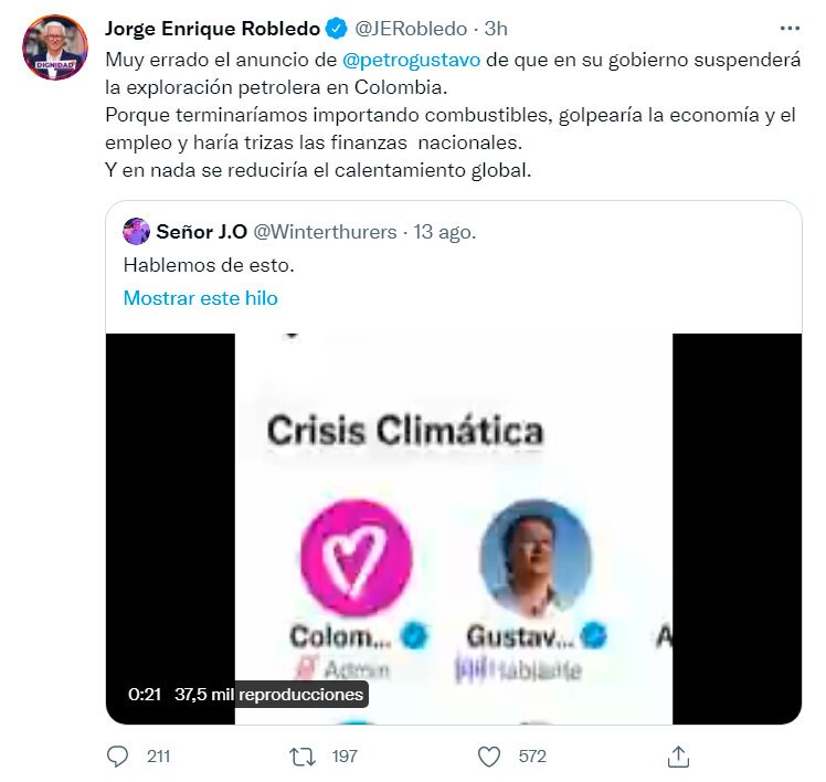 Petro responde a Robledo