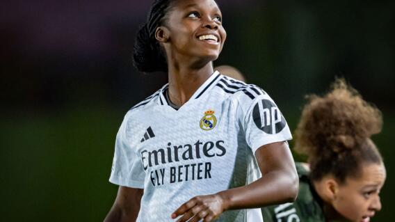 Linda Caicedo en uno de los partidos con Real Madrid femenino. Linda Caicedo en uno de los partidos con Real Madrid femenino.