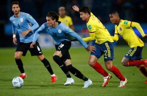 Acción de juego entre Colombia y Uruguay, en la Copa América 2021 Acción de juego entre Colombia y Uruguay, en la Copa América 2021