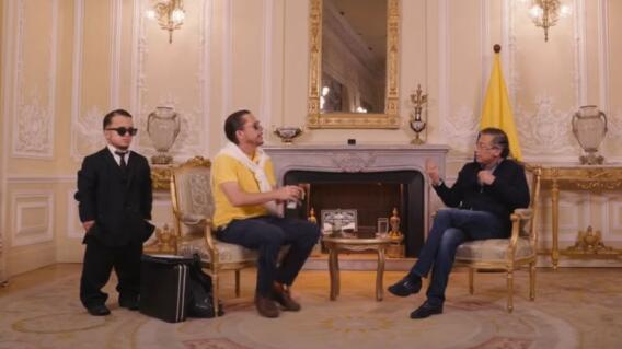 Juanpis González y el presidente Gustavo Petro en entrevista
