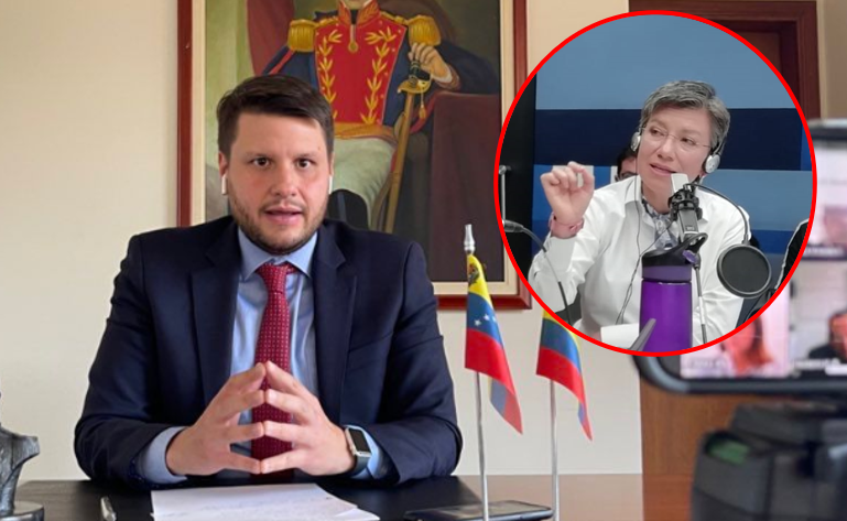 Eduardo Battistini Encargado de Negocios y Jefe de Misión de la Embajada de Venezuela Claudia López .png