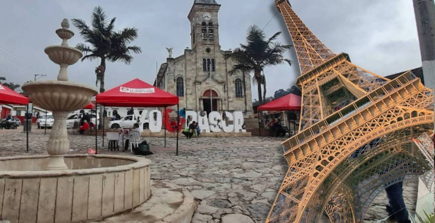 Pesca, municipio con torre Eiffel