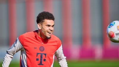 Luis Díaz en una de las prácticas del Bayern Múnich. 