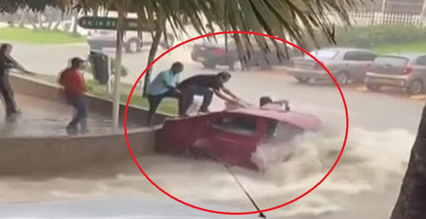 Papá narró cómo rescató a sus dos hijas atrapadas en un arroyo en Barranquilla