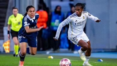 Linda Caicedo en Real Madrid vs. París FC por la Champions League femenina.