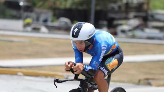 Miguel Ángel López, ciclista colombiano en la prueba contrarreloj individual de los Panamericanos Miguel Ángel López, ciclista colombiano en la prueba contrarreloj individual de los Panamericanos