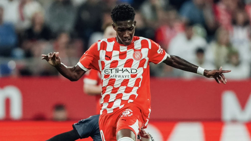 Yáser Asprilla con Girona vs. Rayo Vallecano Yáser Asprilla con Girona vs. Rayo Vallecano