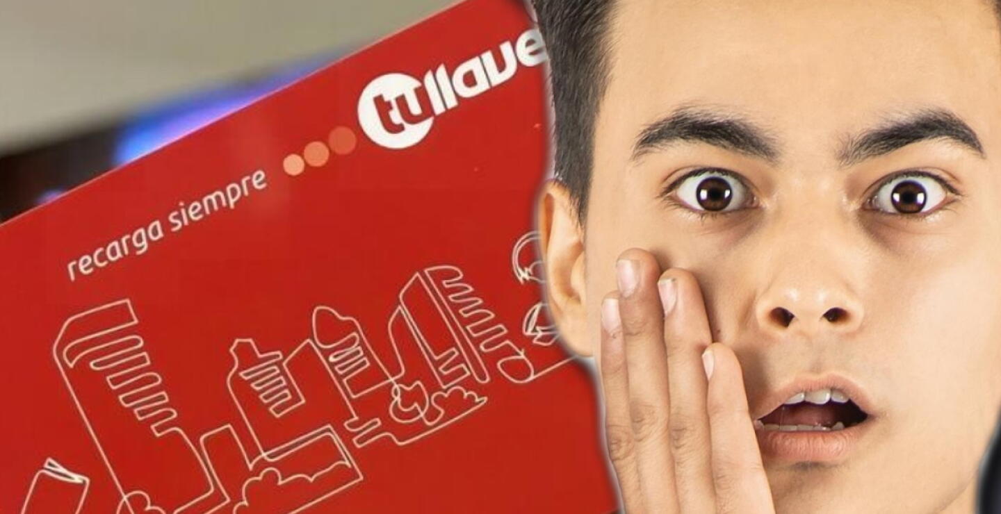 Tarjeta Tullave de TransMilenio junto a la cara de un hombre sorprendido. 