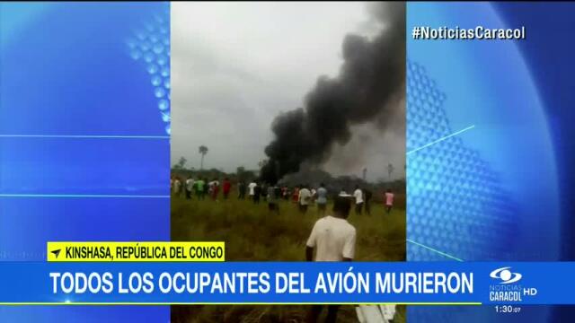 Avión del Ejército se estrella en El Congo, hay al menos 11 personas muertas Avión del Ejército se estrella en El Congo, hay al menos 11 personas muertas