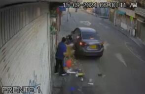 Señora que vende tintos por poco es atropellada por conductor borracho