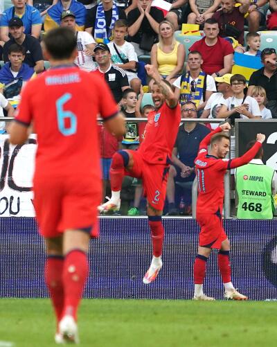 Kyle Walker festejando gol con la Selección de Inglaterra. Kyle Walker festejando gol con la Selección de Inglaterra.