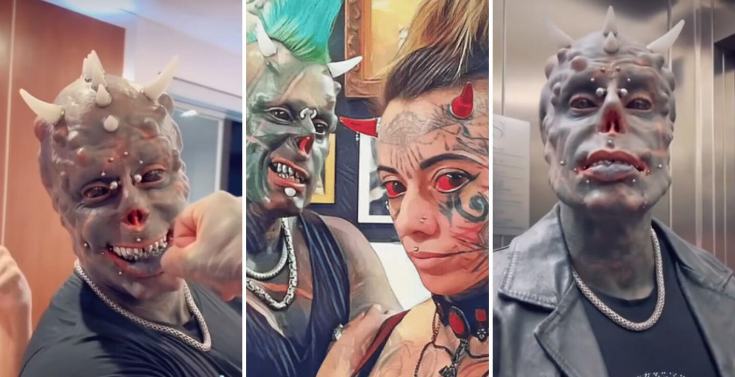 “Satán Humano” ganó un récord Guinness por ser el hombre con más implantes de cuernos en la cabeza