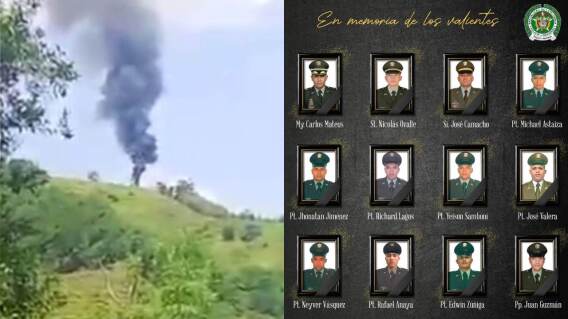 Estas son las identidades de los policías muertos en ataque a helicóptero en Amalfi, Antioquia. Estas son las identidades de los policías muertos en ataque a helicóptero en Amalfi, Antioquia.