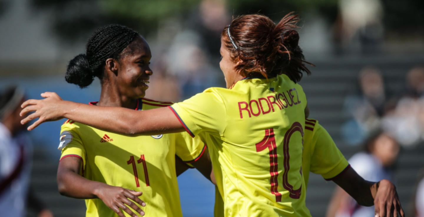 Celebración de Linda Caicedo, tras su gol con la Selección Colombia