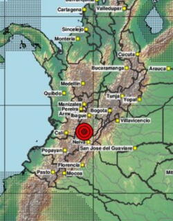 Temblor hoy en Colombia de magnitud 4,5: epicentro