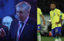 Carlo Ancelotti y Neymar.