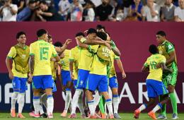 Jugadores de la Selección Brasil Sub-17 en el Mundial Catar 2025.