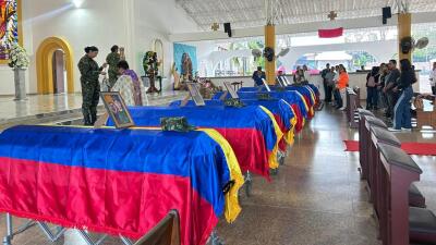 Ejército despidió a los siete soldados asesinados en Aguachica, Cesar 