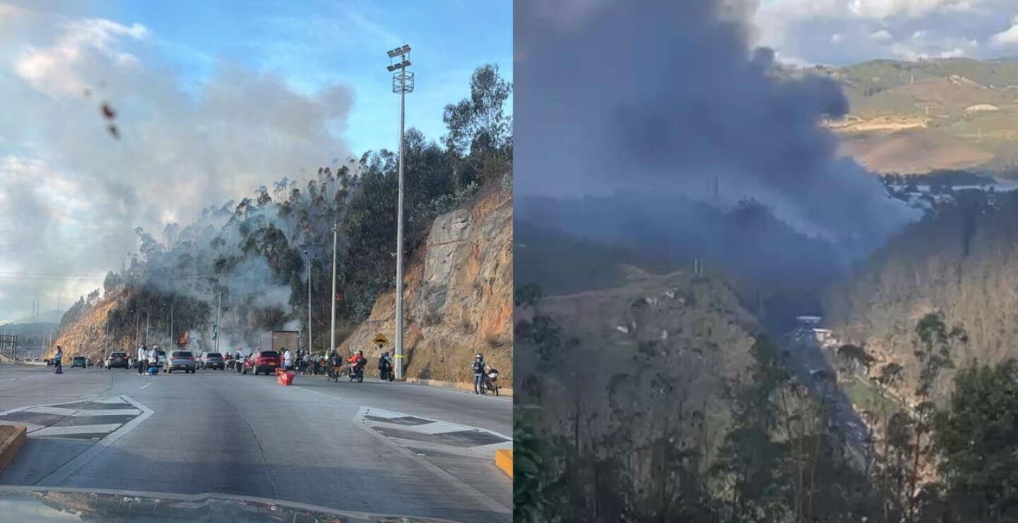 Reportan incendio en cercanías del peaje Chusacá en la ruta que conecta con Soacha y Bogotá
