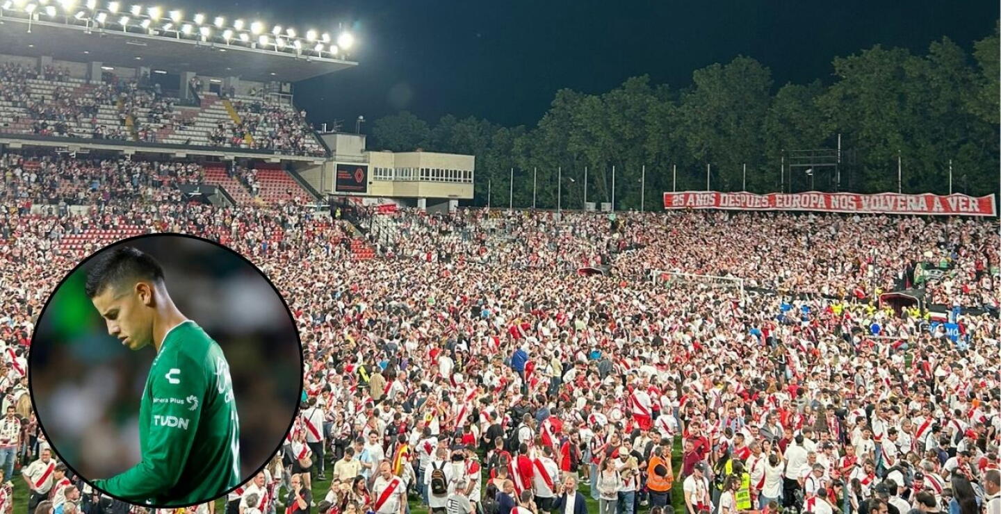 Hinchas del Rayo Vallecano invadieron la cancha, tras clasificar a Conference League.