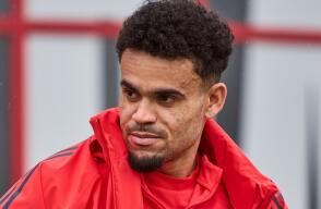 Luis Díaz en uno de los entrenamientos con Bayern Múnich.