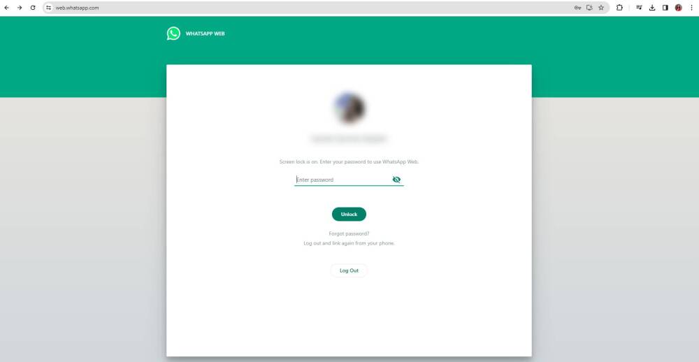 Bloqueo de pantalla de WhatsApp Web Bloqueo de pantalla de WhatsApp Web