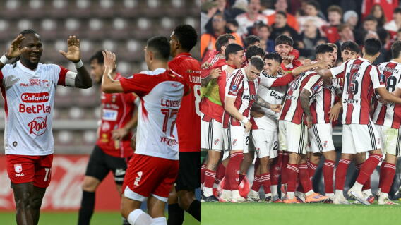 Santa Fe y River Plate se enfrentan por la ida de los octavos de final de la Copa Sudamericana. 